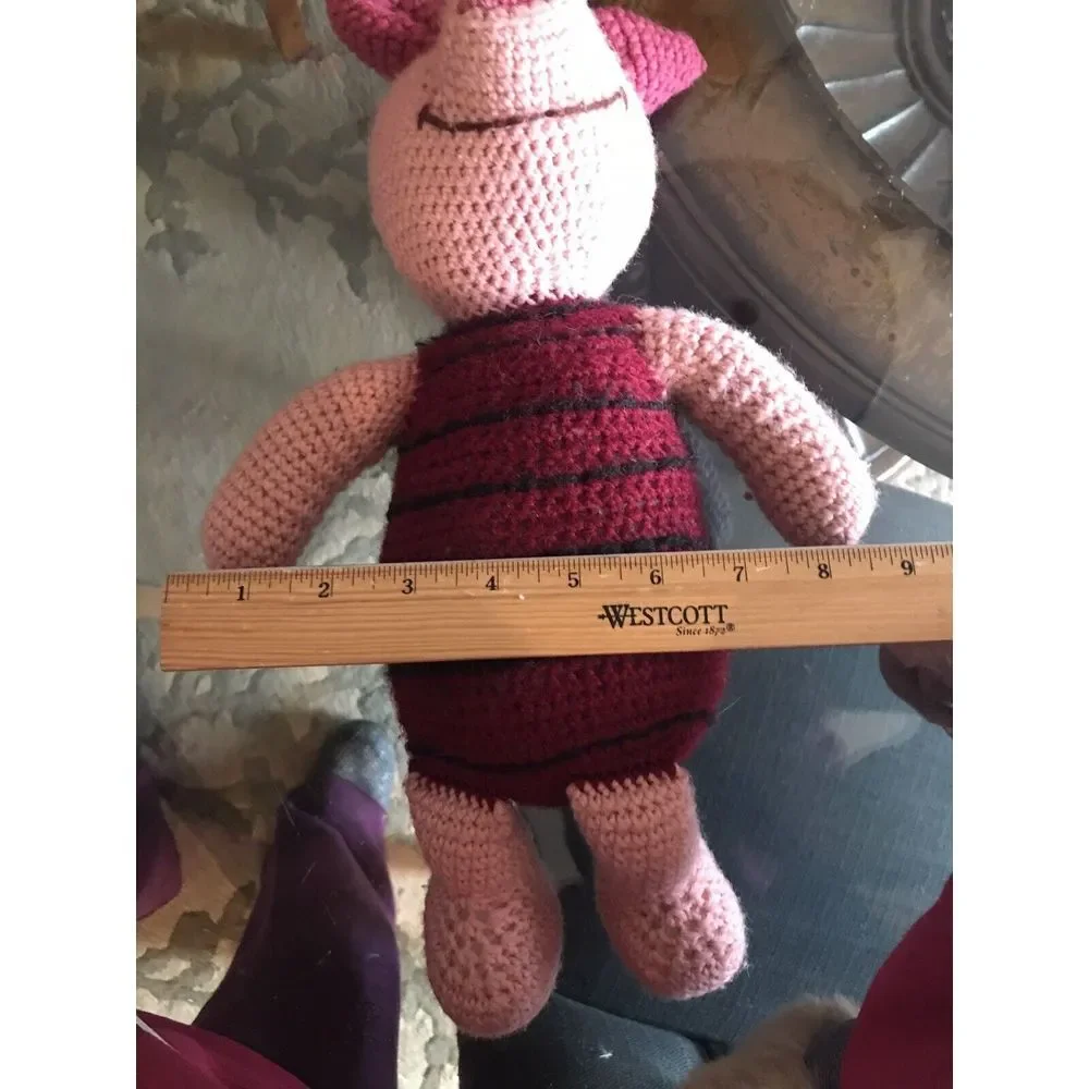 Winnie The‎ Pooh Hand crocheted Piglet  VINTAGE